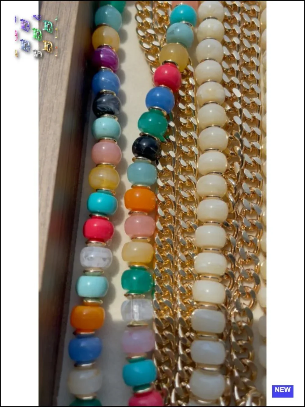 Layered Acrylic Bead & Heart Pendant Choker Necklace